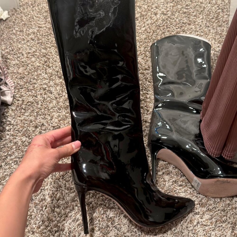 Schutz Black Patent Boots